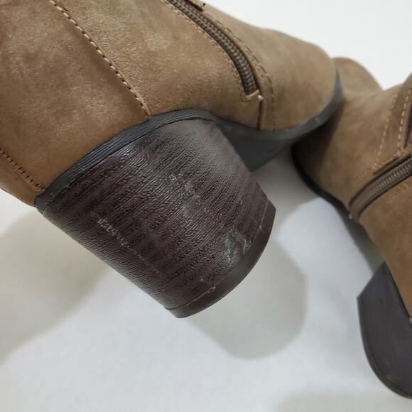 Indigo Rd | Buckle Strap Accent Zip Side Heeled Booties - Picture 7 of 10